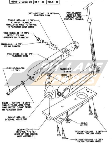 FRONT WING ADJUSTER ASSEMBLY Diagram